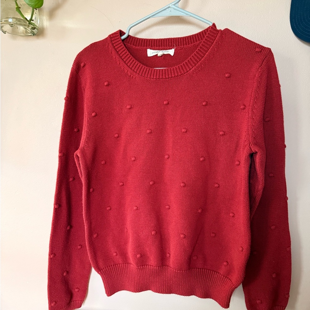 Roolee Textured Knit Red Sweater